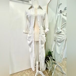 ALTEREDREAMS Everyday White Button Shirt Midi Dress